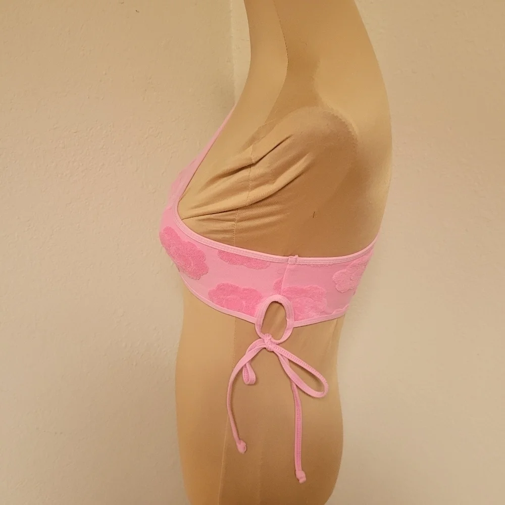 Frankies Bikini Pink Floral One-Shoulder Bikini Top